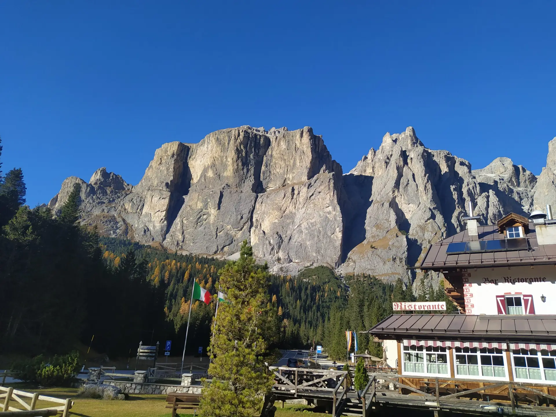Cliff of Piz Ciavazes, perfect for base jumping in dolomites.