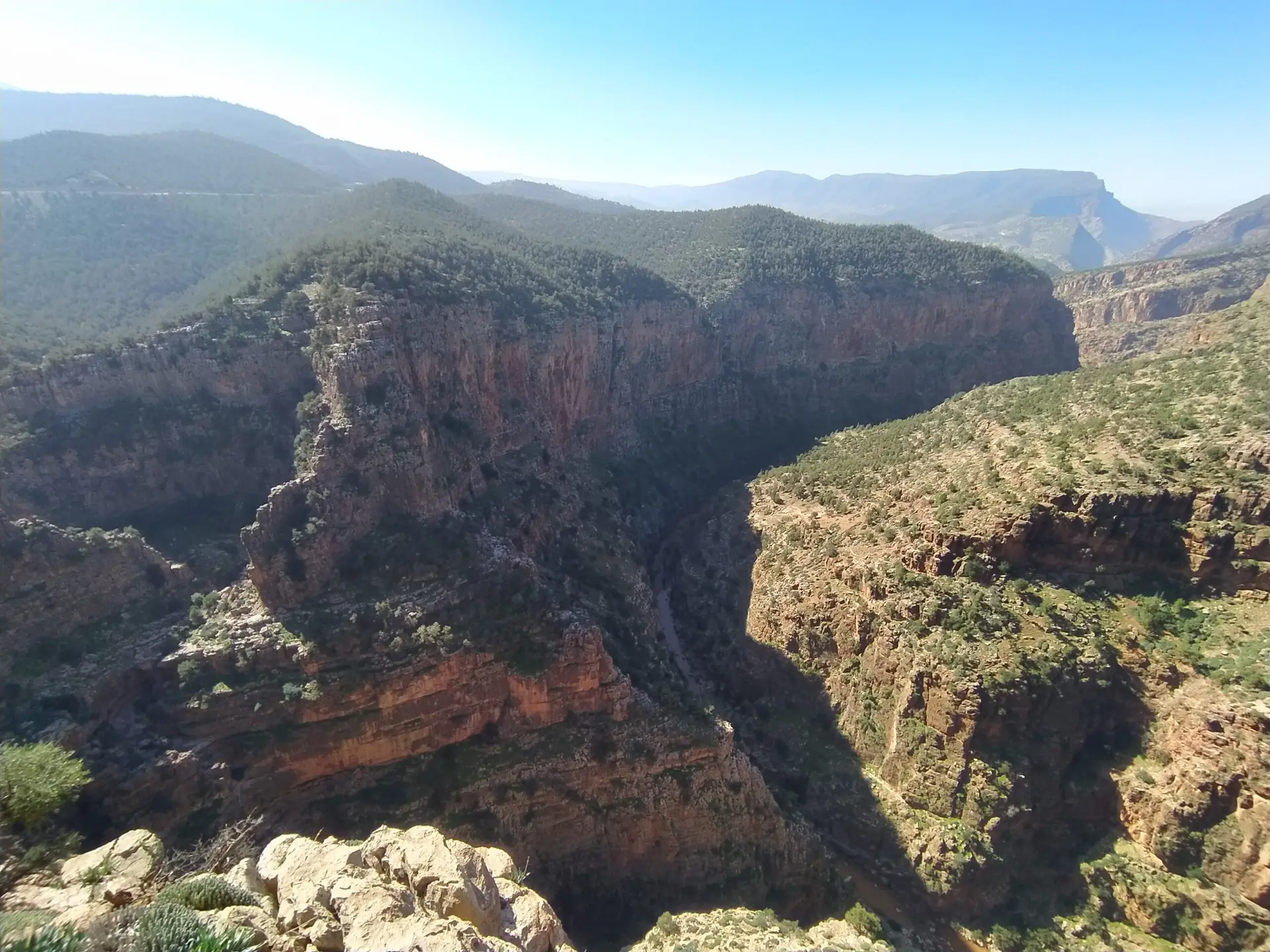 Profond canyon de l'oued l'abib proche d'Ouzoud au Maroc.
