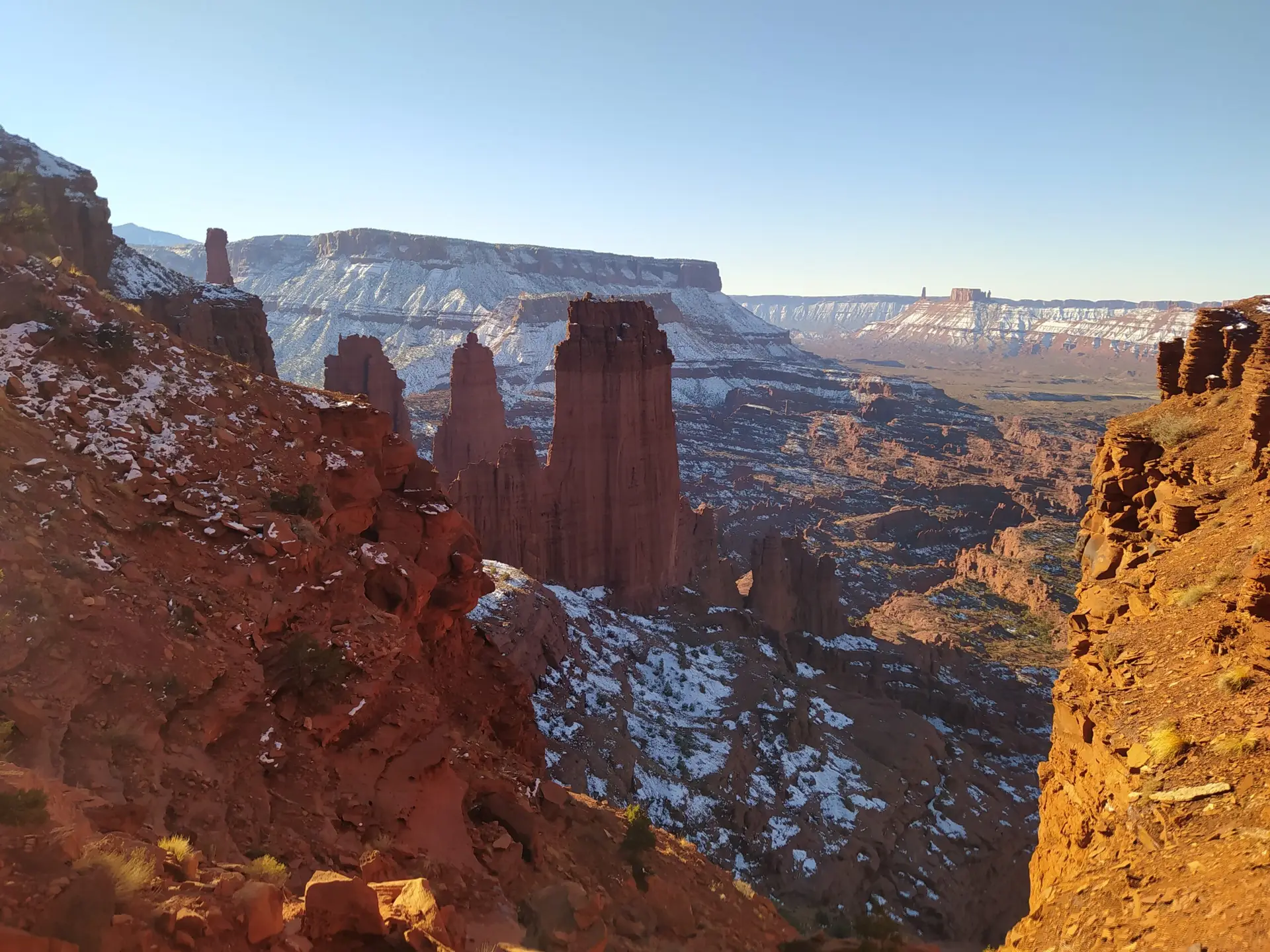 Breathtaking view on the Fisher Towers in Utah, their height is very suitable for base jumpers to launch of the top.