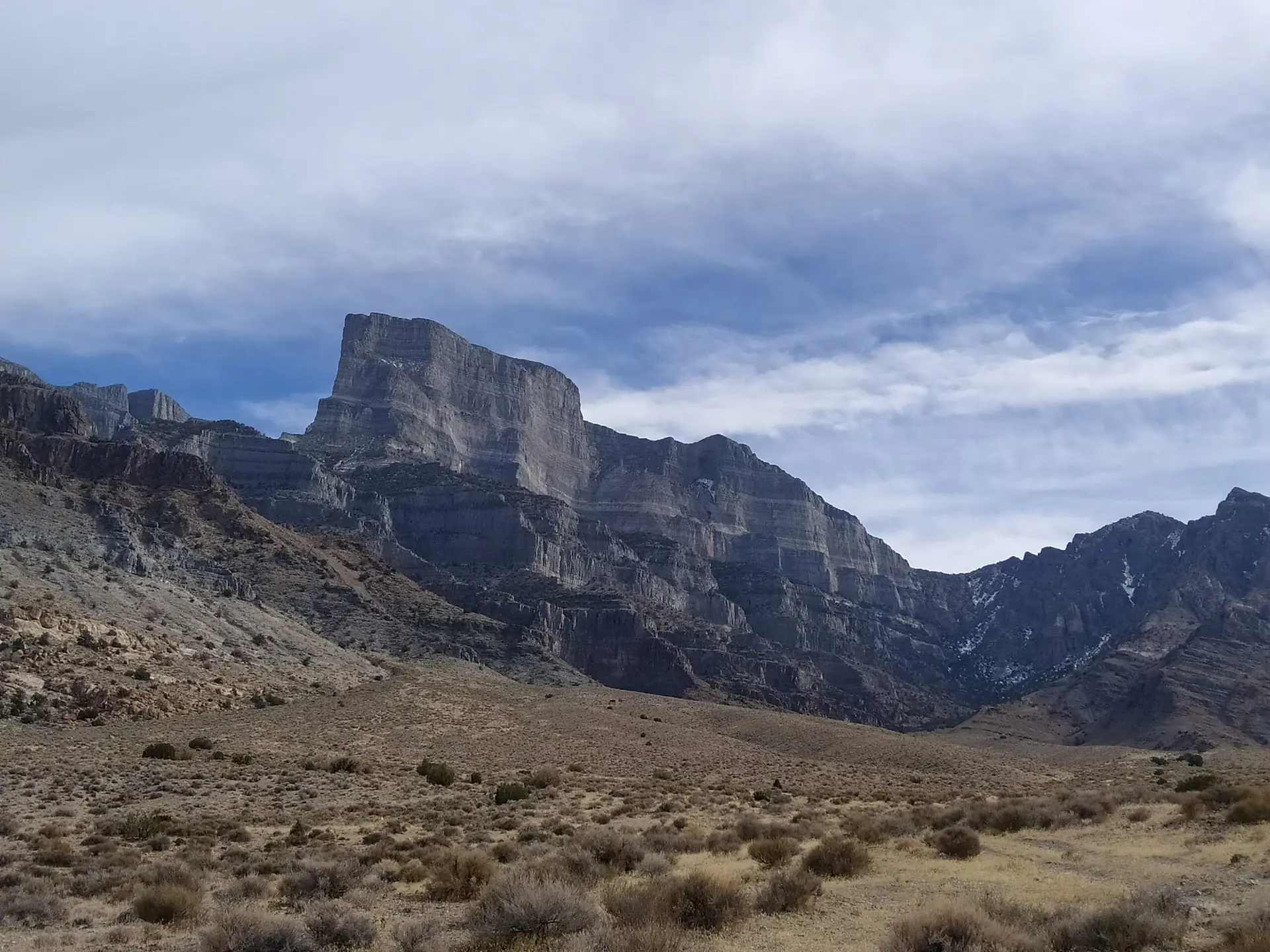 The gigantic west face of the Notch Peak is extremely secluded in the desert but is a spot for very high base jumps.